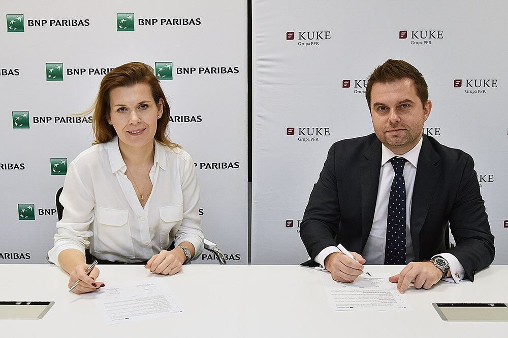 Agnieszka Wolska (Vice President of the Management Board at BNP Paribas Bank Polska) and Janusz Władyczak (President and CEO at KUKE)